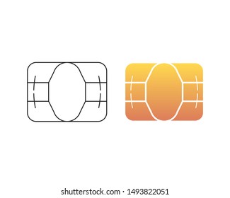 chip icon for bank plastic credit or debit charge card. Vector illustration 