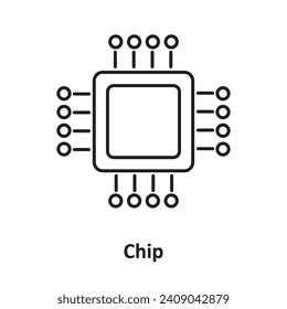 Chip icon. Chip icon for banners, and web devlopment vector simple illustration on white background..eps