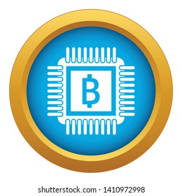 Chip icon blue vector isolated on white background for any design