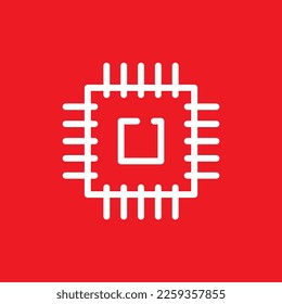 Chip icon, common graphic resource, vector illustration.