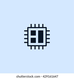 chip icon. CPU vector illustration