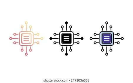 Chip icon design with white background stock illustration