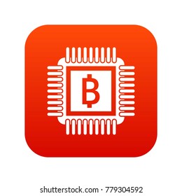 Chip icon digital red for any design isolated on white vector illustration