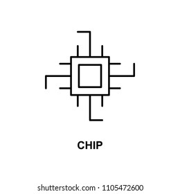chip icon. Element of technologies icon with name for mobile concept and web apps. Thin line chip icon can be used for web and mobile. Premium icon on white background