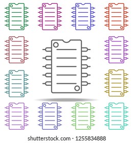 chip icon. Elements of intelligence in multi color style icons. Simple icon for websites, web design, mobile app, info graphics