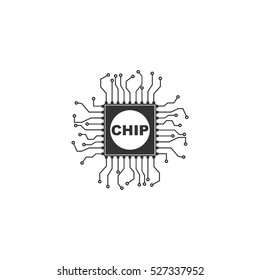 Chip icon flat. Illustration isolated vector sign symbol
