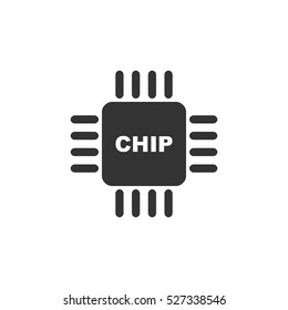 Chip icon flat. Illustration isolated vector sign symbol