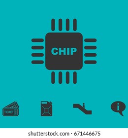 Chip icon flat. Simple vector symbol and bonus icon