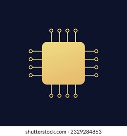 Chip icon flat vector illustration.