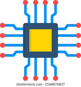 Chip Icon Flat Vector Illustration