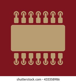 The chip icon. Hardware and processor, technology symbol. Flat Vector illustration