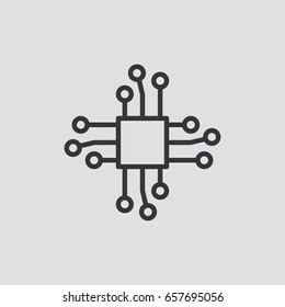 Chip icon infographic isolated on grey background.Vector illustration.