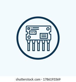 Chip-Symbol einzeln auf weißem Hintergrund aus der Techniksammlung. Chip-Symbol, trendig und modern, für Logo, Web, App