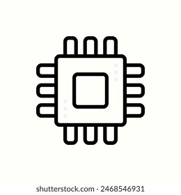 icono de chip, icono de línea de interfaz de usuario aislada para su proyecto