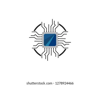 Chip icon. Isometric illustration of chip vector icon