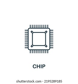 Chip icon. Line simple icon for templates, web design and infographics