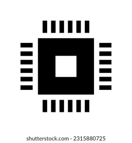Chip-Symbol. Mikrochip- oder IC-Piktogramm (Integrated Circuit). Symbol für Technologie, Computer und Prozessor oder elektronische Schaltung.