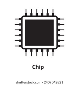 Chip icon. Monocrome sign, Chip icon for banners, and site vector illustration on white background..eps