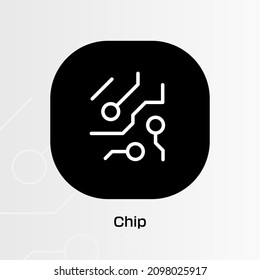 Chip icon on rounded background. App icon.