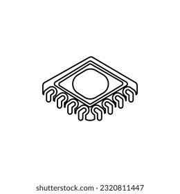 icono de chip en fondo blanco, ilustración vectorial