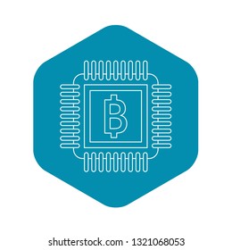 Chip icon. Outline illustration of chip vector icon for web