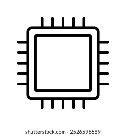 chip icon. Outline style design isolated on white background