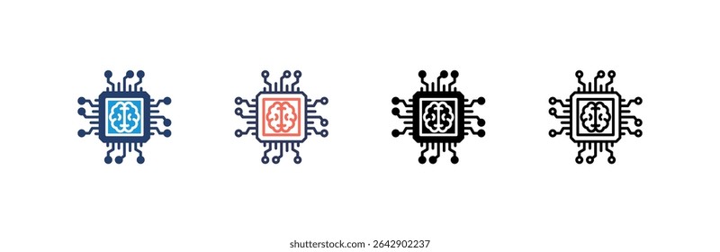 Chip Icon set multiple style collection