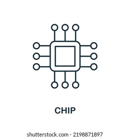 Chip icon. Simple element from technology collection. Line Chip icon for templates, infographics and banners