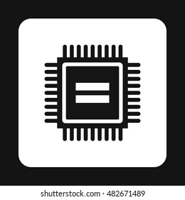 Chip icon in simple style isolated on white background. Computer symbol vector illustration