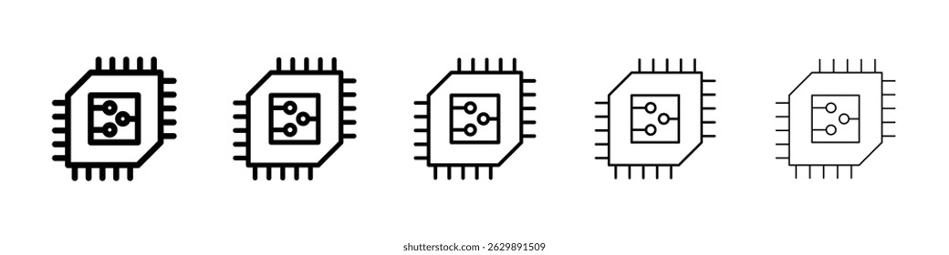 Chip icon Simple thin line flat symbol