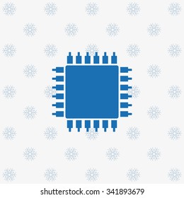 Chip icon snowflakes on a white background