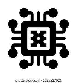 Icono de chip con glifo de estilo