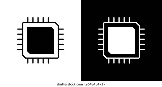 Chip icon symbol collection. Flat vector stock illustration.