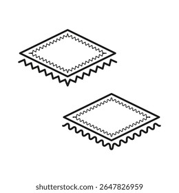 Chip icon symbol. Microchip technology emblem. Bold black vector. Digital circuit illustration