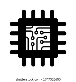 chip icon symbol vector on white background