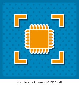 Chip icon, vector illustration. Modern design. Flat design style