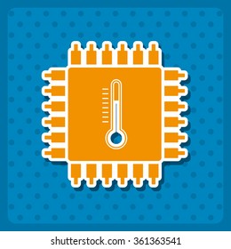 Chip icon, vector illustration. Modern design. Flat design style
