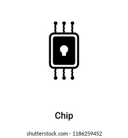 Chip icon vector isolated on white background, logo concept of Chip sign on transparent background, filled black symbol