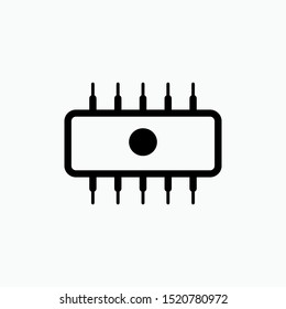 Chip Icon - Vector, Sign and Symbol for Design, Presentation, Website or Apps Elements.