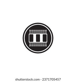 diseño del logotipo de la ilustración de la plantilla del vector de icono de chip