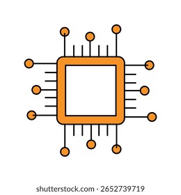 chip icon with white background vector stock illustration