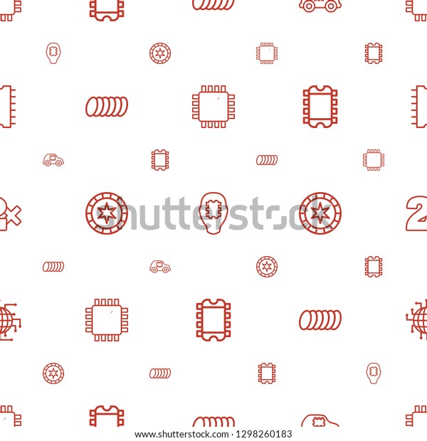 chip icons pattern\
seamless white background. Included editable outline cpu, CPU in\
head, CPU in car, cookie, casino chip, Casino bet icons. chip icons\
for web and mobile.