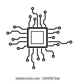 chip isolated minimal icon. Processor line vector icon for websites and mobile minimalistic flat design