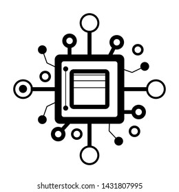chip isolated minimal icon. processor line vector icon for websites and mobile minimalistic flat design.