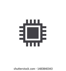 chip isolated minimal icon. processor line vector icon for websites and mobile minimalistic flat design
