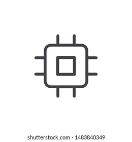 chip isolated minimal icon. processor line vector icon for websites and mobile minimalistic flat design