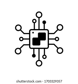 chip isolated minimal icon. processor line vector icon for websites and mobile minimalistic flat design