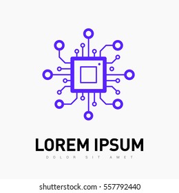 chip isolated minimal icon. processor line vector icon for websites and mobile minimalistic flat design. 