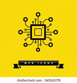 chip isolated minimal icon. processor line vector icon for websites and mobile minimalistic flat design. 