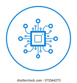 chip isolated minimal icon. processor line vector icon for websites and mobile minimalistic flat design. 